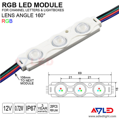 Oświetlenie modułu LED RGB SMD 5050 Wodoodporne podświetlenie Oznakowanie 3 zmiana koloru 12 woltów