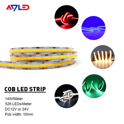 12V 24V Dotless COB LED Strip Lekki elastyczny chip na płycie Możliwość przyciemniania 10mm