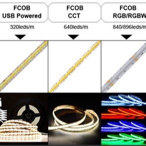 Ultra wysoka niezawodność środowiskowa Design zewnętrzne światła RGB 528led/m COB Led Strip Light
