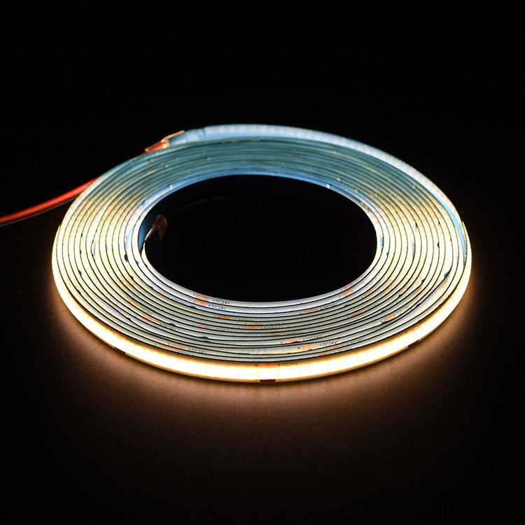 Wysokiej gęstości bez kropek 480Leds elastyczny światło COB LED 5 metrów / rolka 8MM 12V / 24V