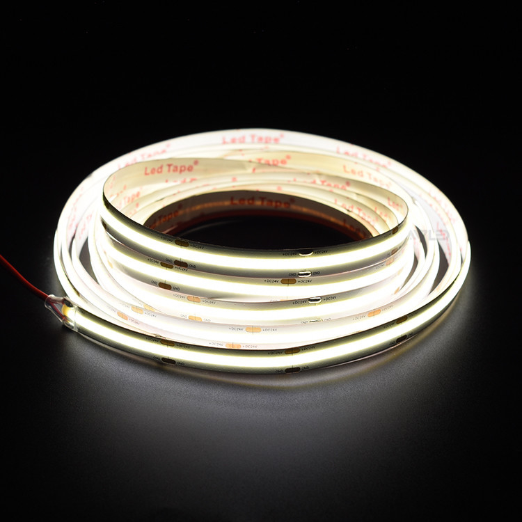 504leds/M COB LED Strip DC12V/24V 6500K IP20 10mm PCB szerokość niebieska